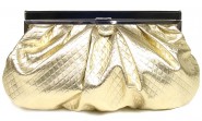 Large Clutch - Quilted Soft Leather-Like – Gold – BG-90246G